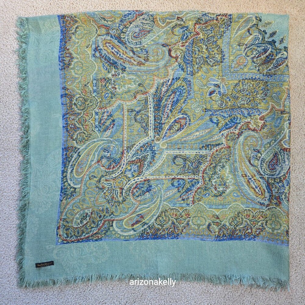Loro Piana Linen Silk Jacquard Square Scarf